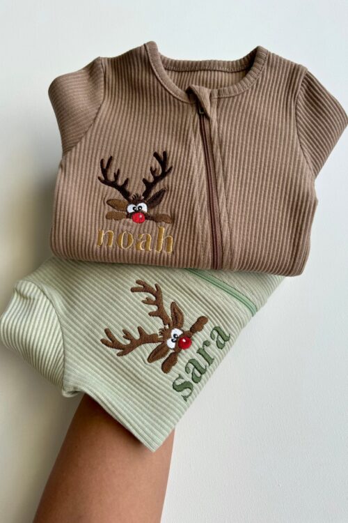 Christmas Reindeer Zip Sleepsuit