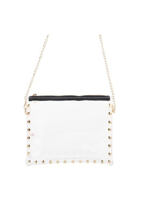 Clear Envelope Shape Handbag With Chain Strap